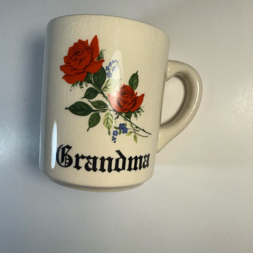 Cream and Red Ceramic Dining Mugs